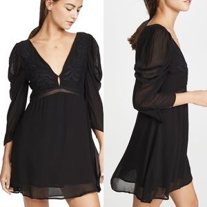 Cleobella Black Daphne embroidered Short Dress